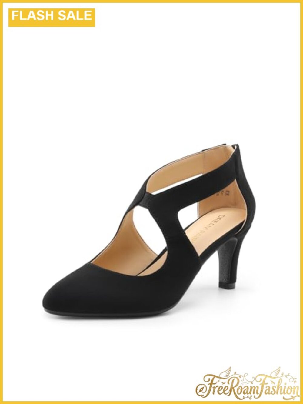Kitten Heel Pointed Toe Pump Faux Suede Dress Shoe